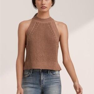 Wilfred Brown Knit Halter Top